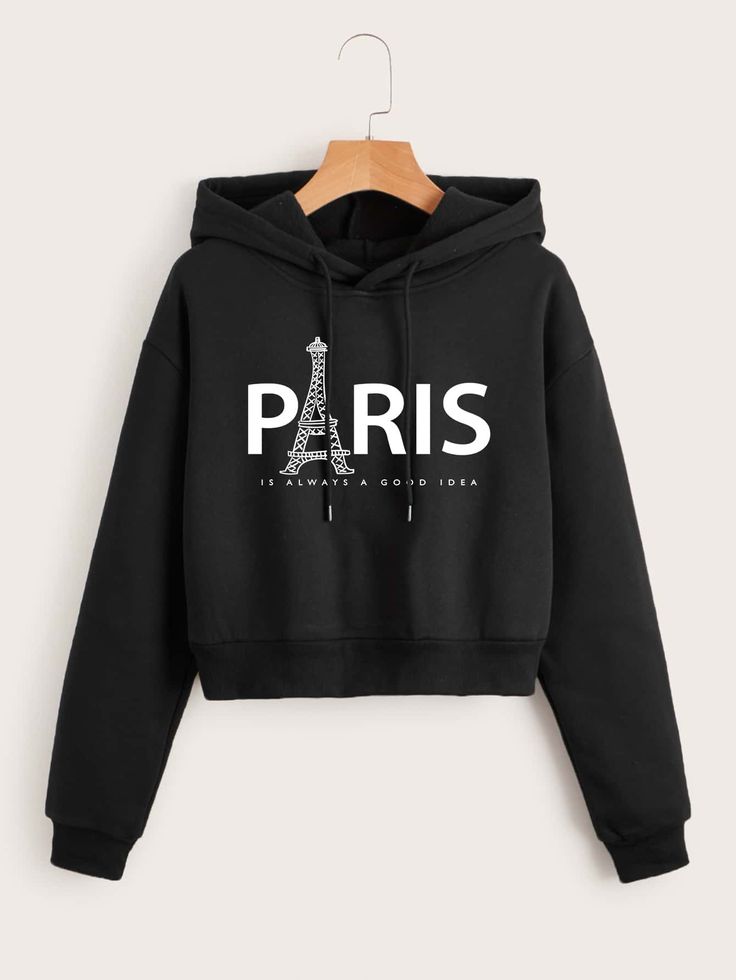 Paris Crop Hoodie