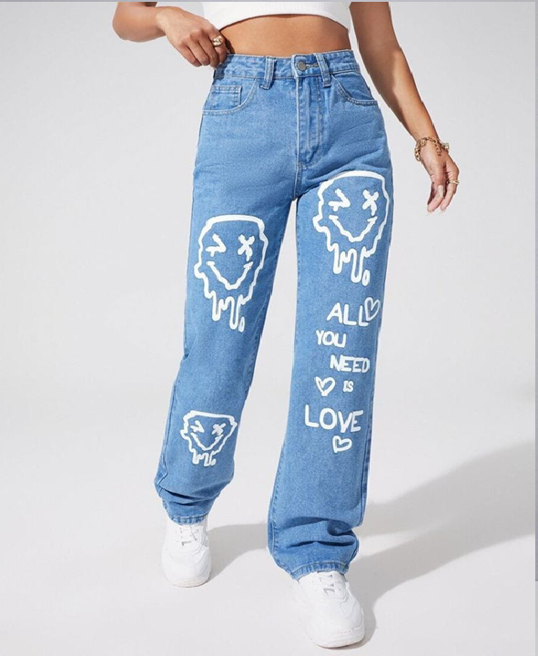 All You Need Is Love Ice Blue Wide Leg Denim Jeans