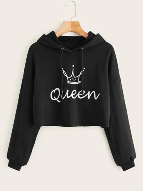 Queen Crop Hoodie