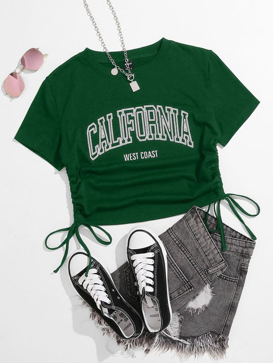 Drawstring California Crop Top