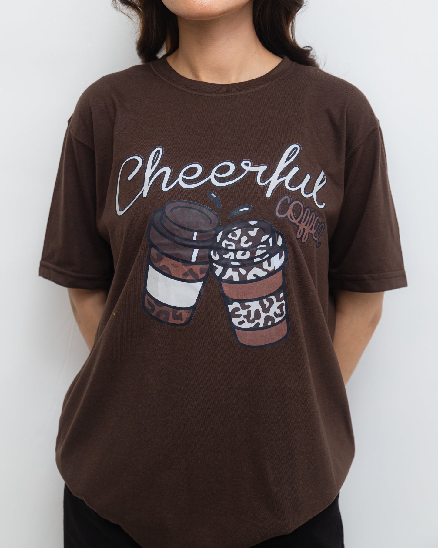 Cheerful Coffie Over Size Tee