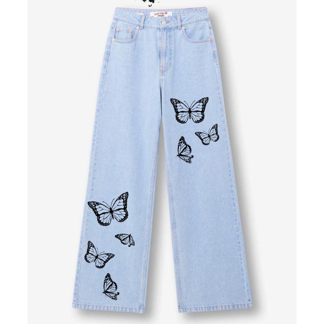 Butterfly Wide Leg  Jeans