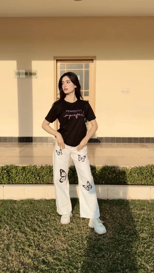 Butterfly Wide Leg Jeans