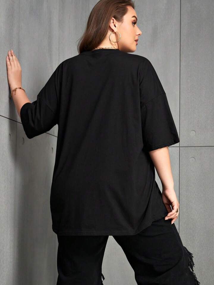 Basic  Black Drop shoulder
