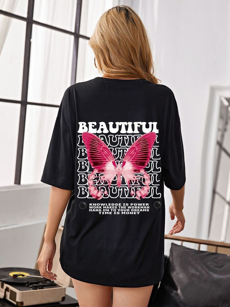 Butterfly  Drop shoulder Tee