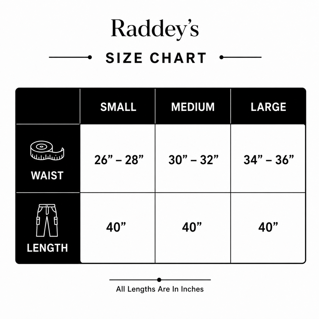 Size chart for Striped Palazzo Pant