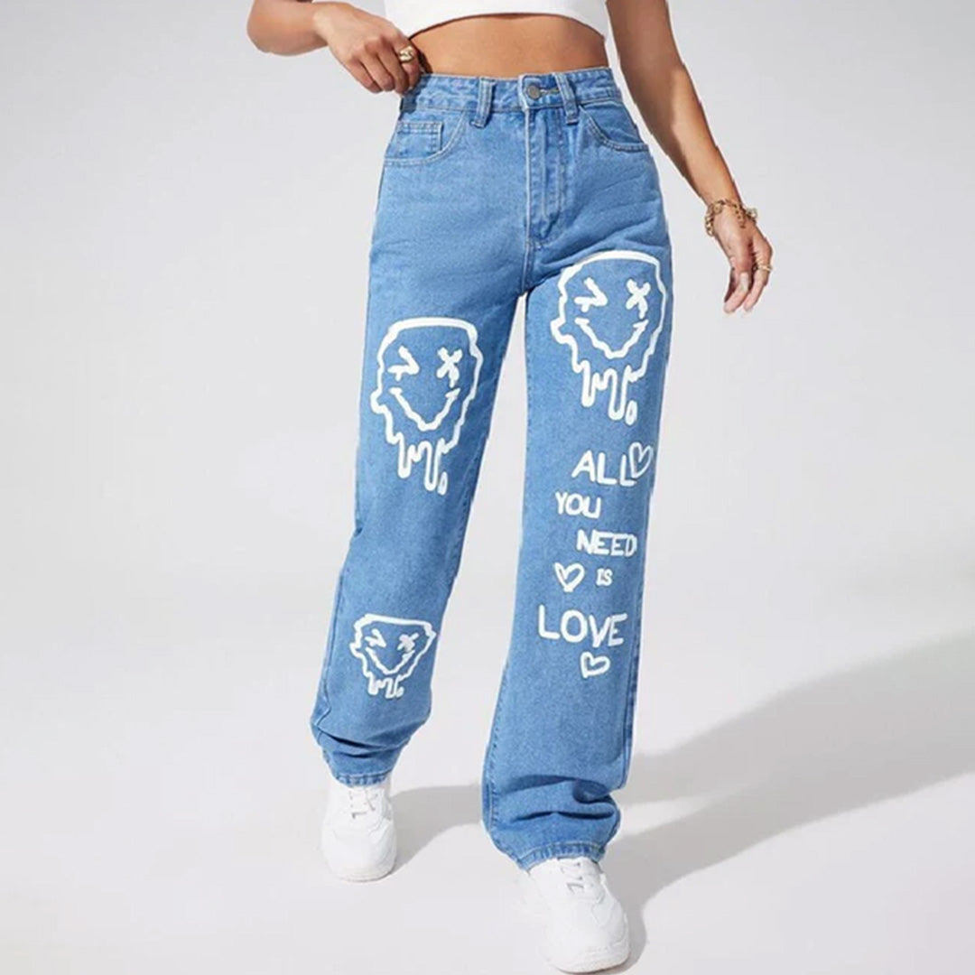 All You Need Is Love Ice Blue Wide Leg Denim Jeans
