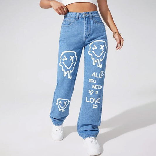 All You Need Is Love Ice Blue Wide Leg Denim Jeans