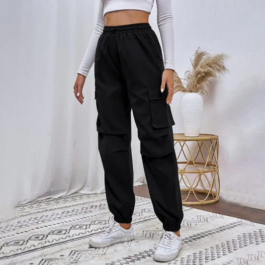 Black Cotton Cargo Trouser