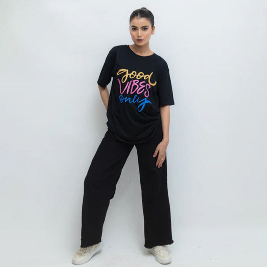 Good vibes Over Size Tee