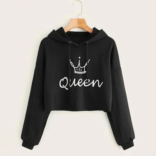 Queen Crop Hoodie