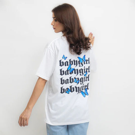 Baby Girl Butterfly Over size Tee