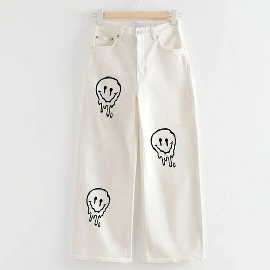 Emojies Wide Leg Denim Jeans