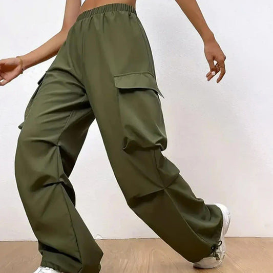 Olive Green Flap Pocket Cotton Cargo Trouser