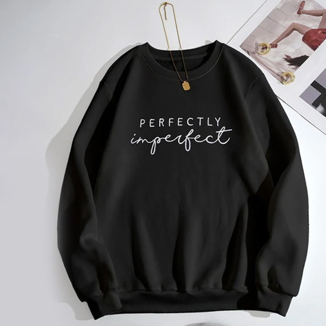 Perfectly Imperfect  Sweat Shirt - Black