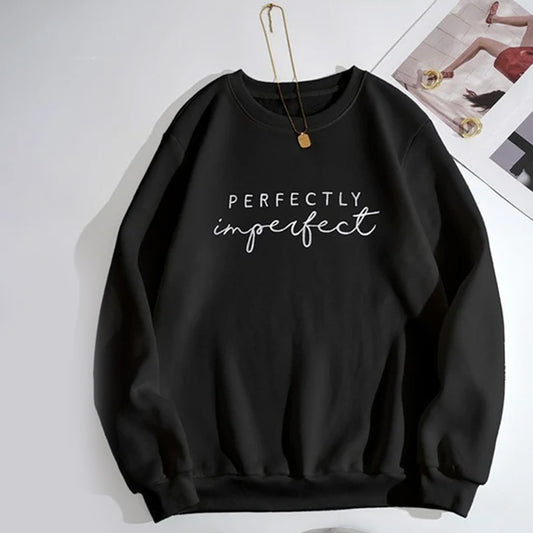 Perfectly Imperfect  Sweat Shirt - Black