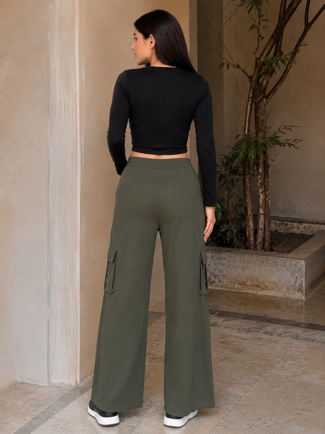 Flap Pocket Olive Green Trouser