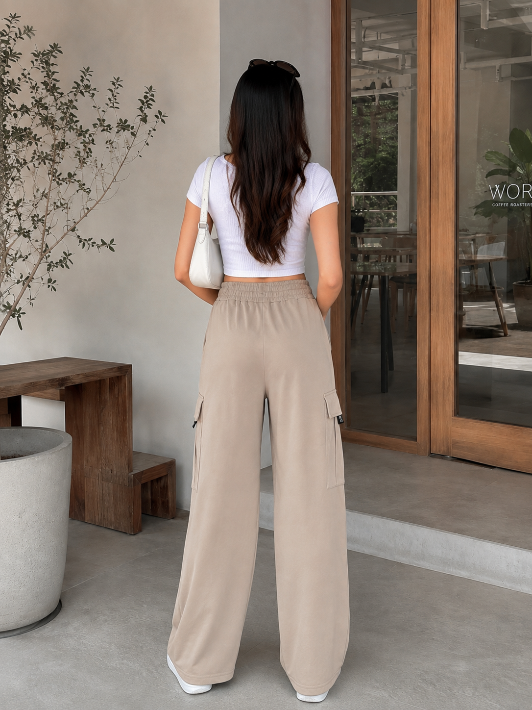 Beige Baggy Pocket Cargo