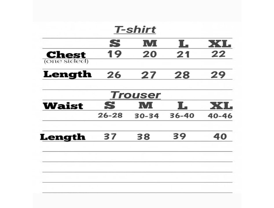 Size chart for Girls Rule The World Tracksuit